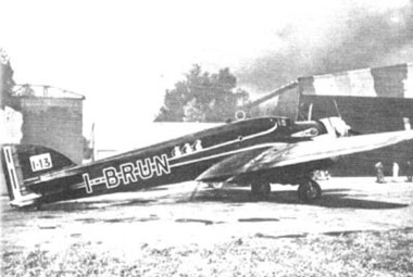 L’aereo con cui Aldo Boveri partecipò alla Crociera dei “Sorci verdi”