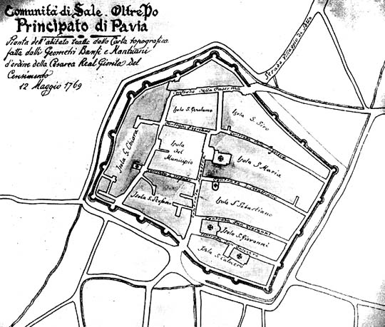 La planimetria del Comune di Sale risalente al censimento del 12 maggio 1769